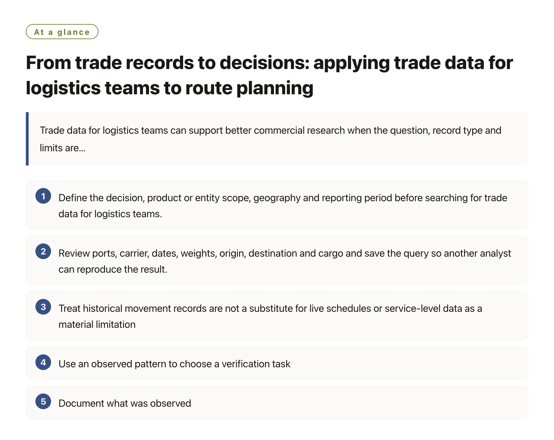 From trade records to decisions: applying trade data for logistics teams to route planning——全文要点速览
